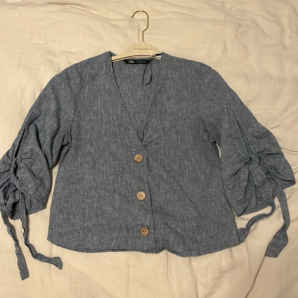 ZARA linen top
